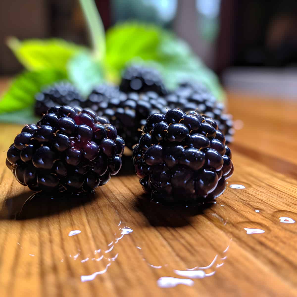 Dewberries on a kitchen counter