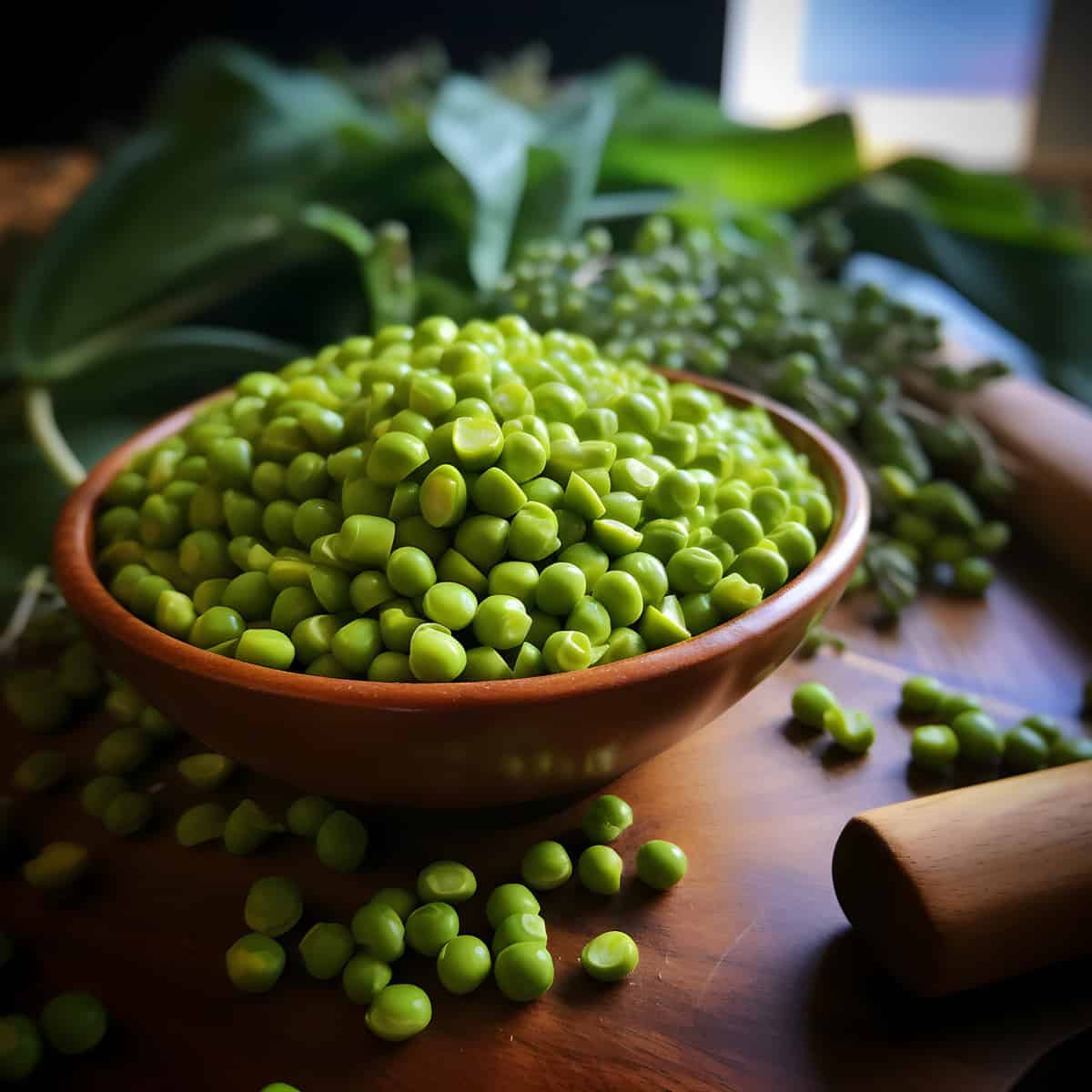 Gandules Peas on a kitchen counter