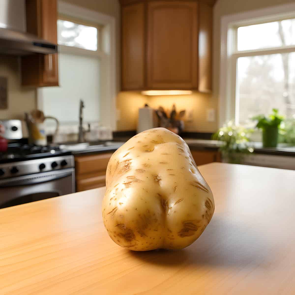 Hansa Potatoes on a kitchen counter