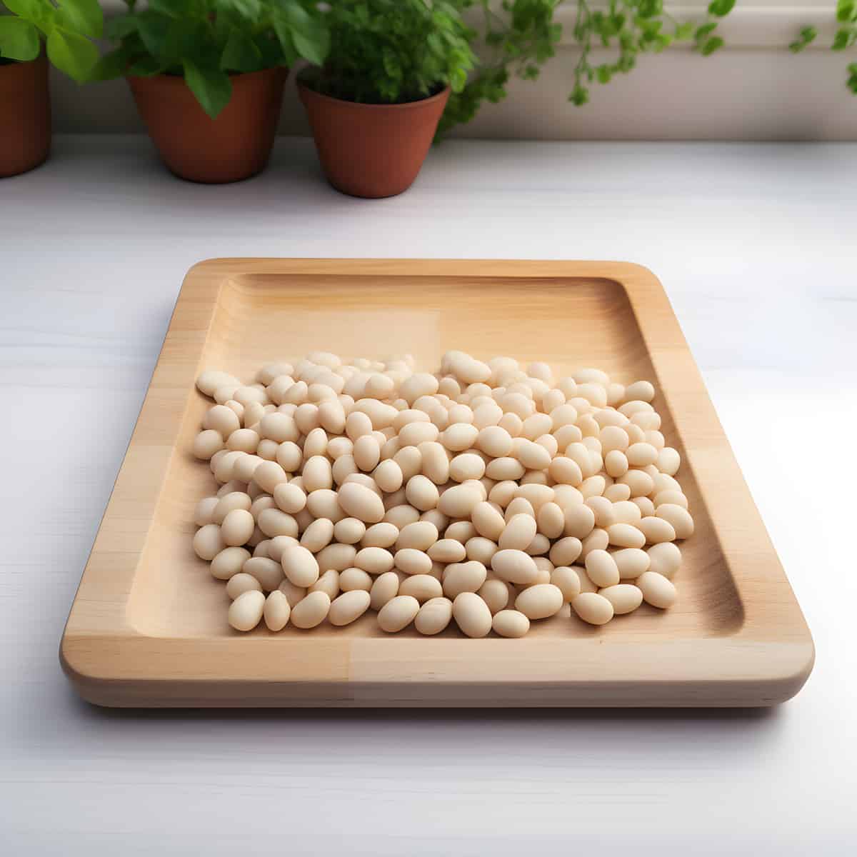 Haricot Beans on a kitchen counter