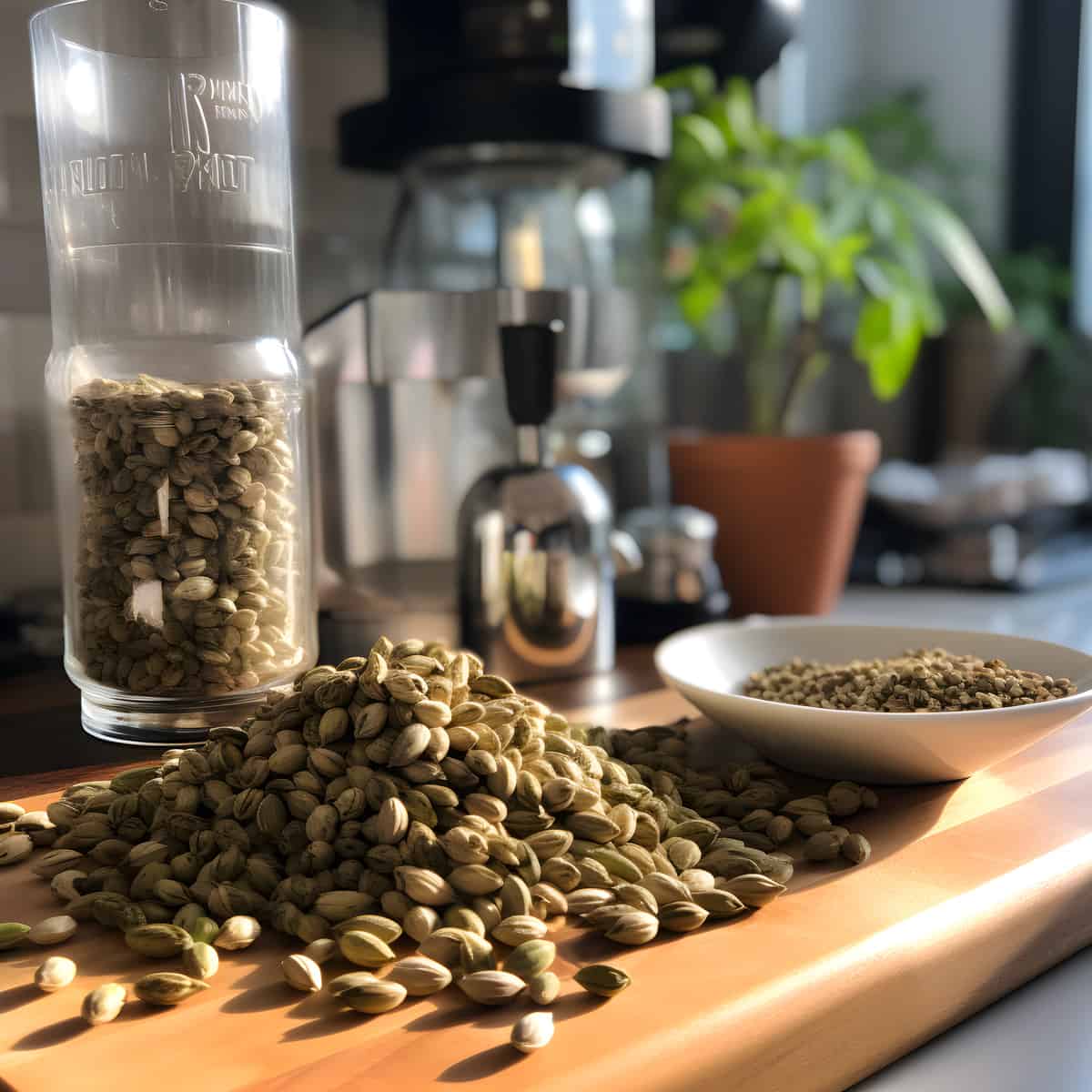Hemp Seed on a kitchen counter