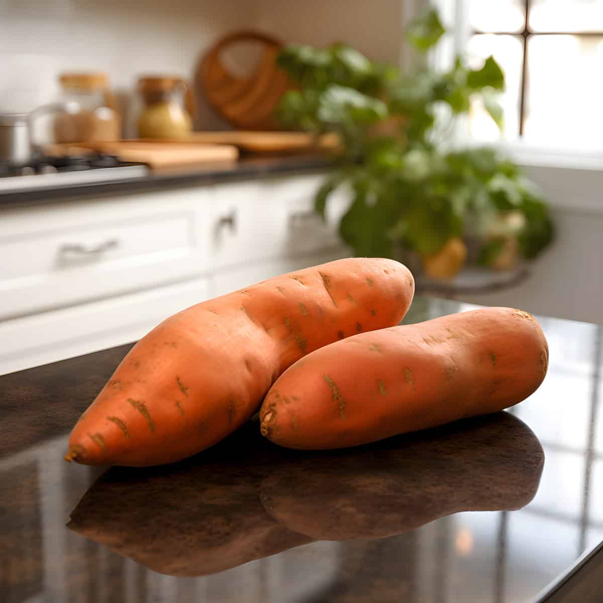 Hernandez Sweet Potatoes on a kitchen counter