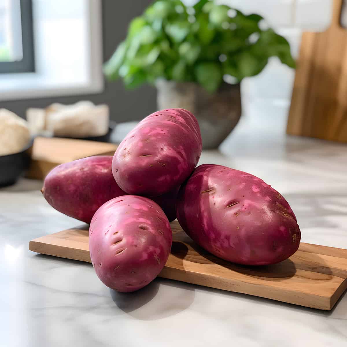 Highland Burgundy Red Potatoes on a kitchen counter