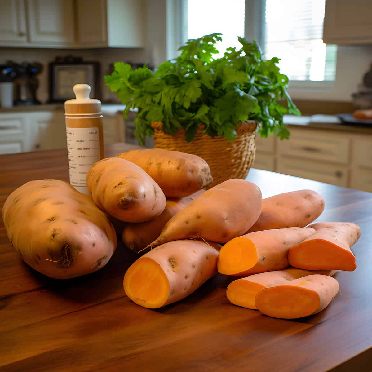Hopi Or Hm Sweet Potatoes on a kitchen counter