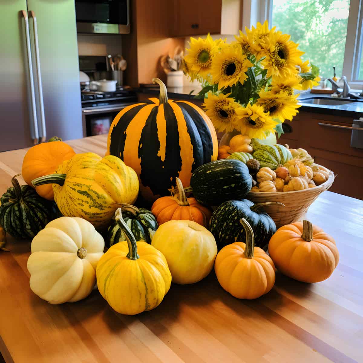 Indian Summer Mix Squash on a kitchen counter