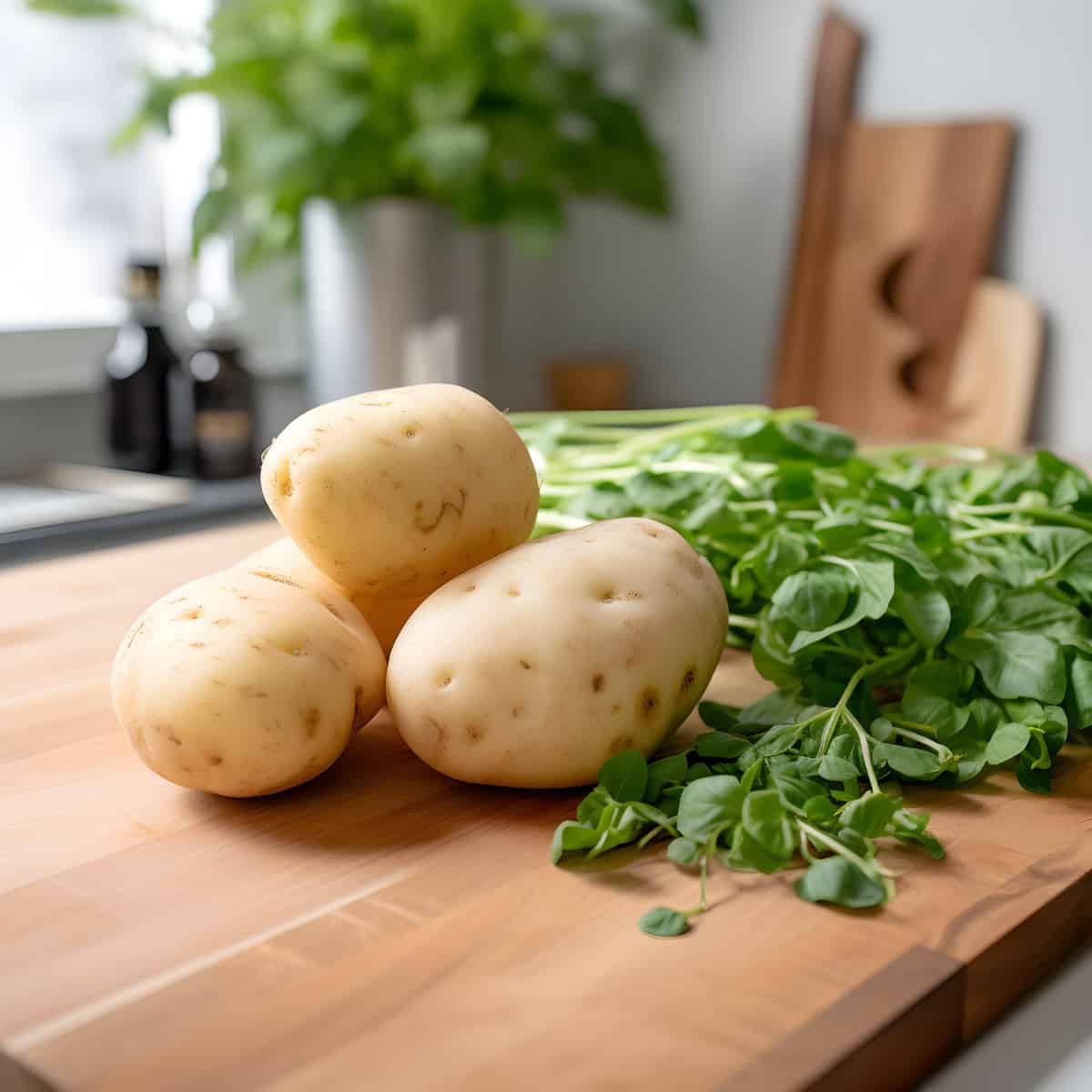 Irish White Potatoes on a kitchen counter