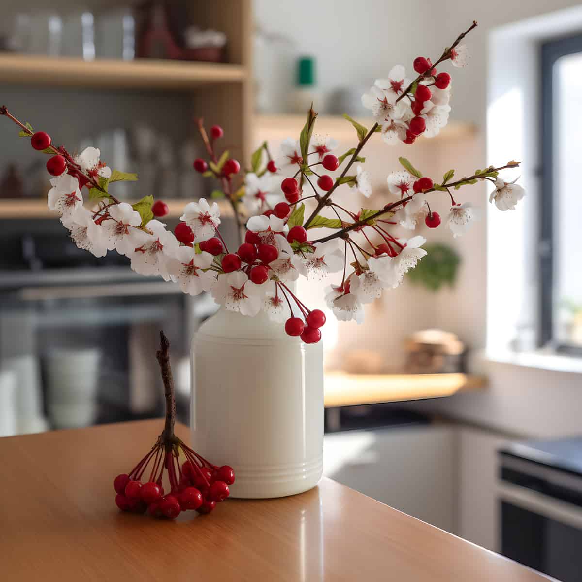 Japanese Alpine Cherries on a kitchen counter