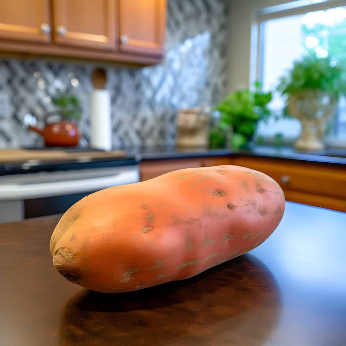 Kandee Or K Sweet Potatoes on a kitchen counter