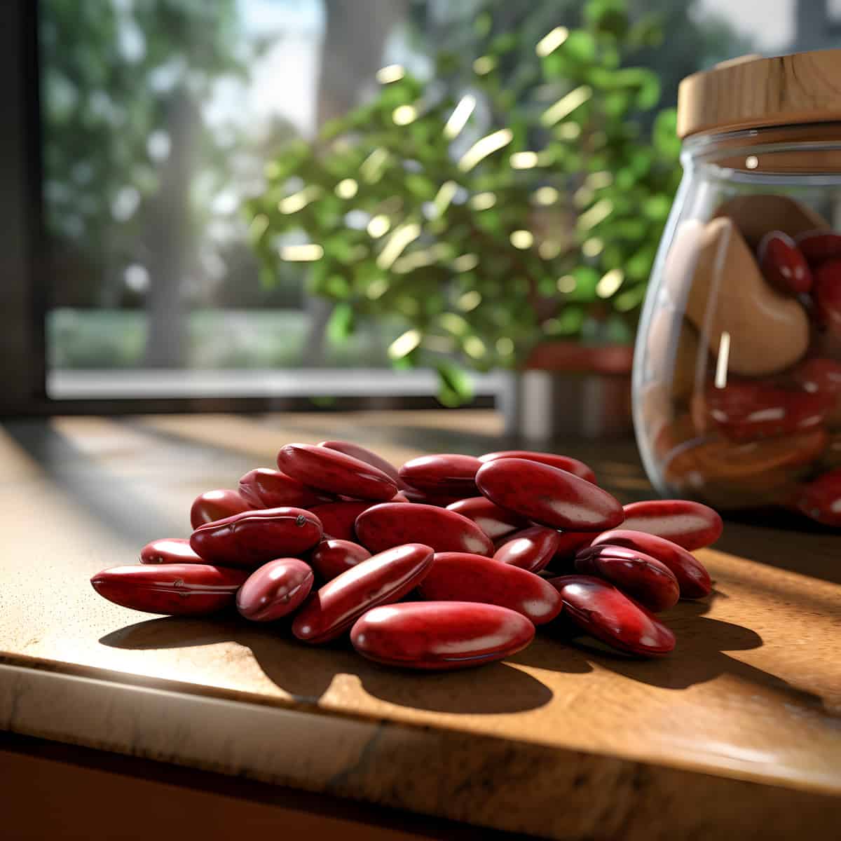 Kidney Beans on a kitchen counter