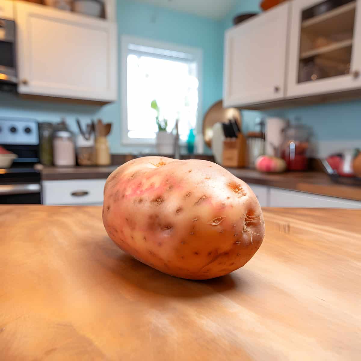 Laura Potatoes on a kitchen counter