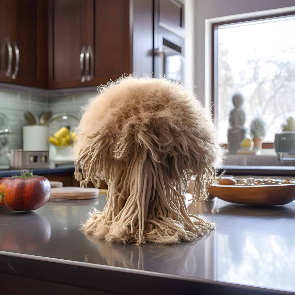 Lions Mane Mushrooms on a kitchen counter