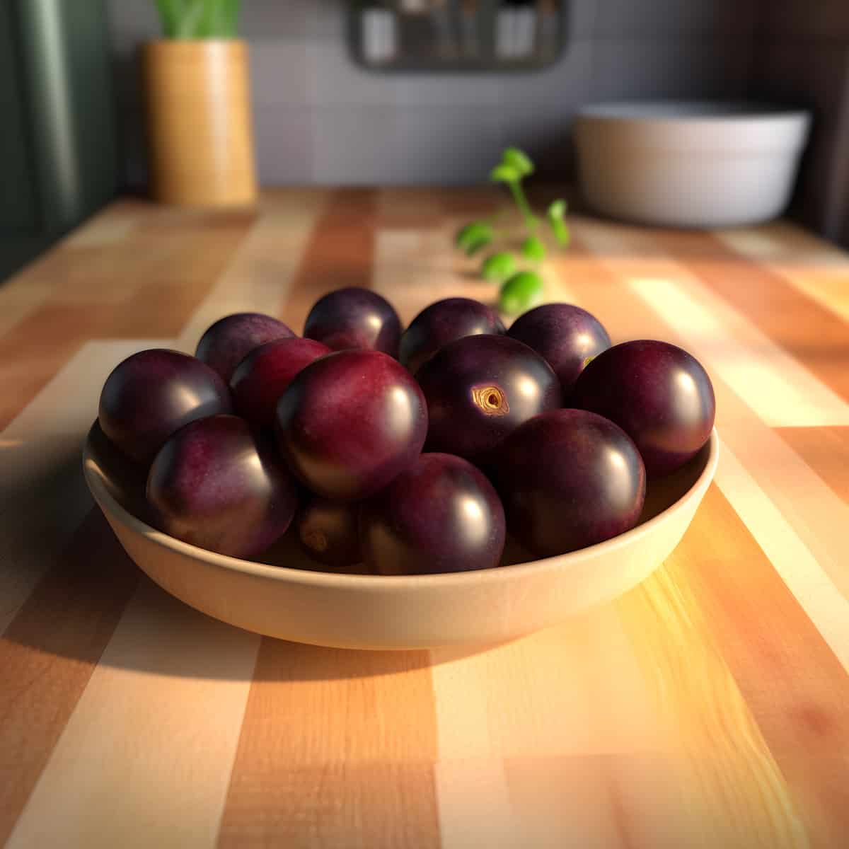 Muscadine Fruits on a kitchen table