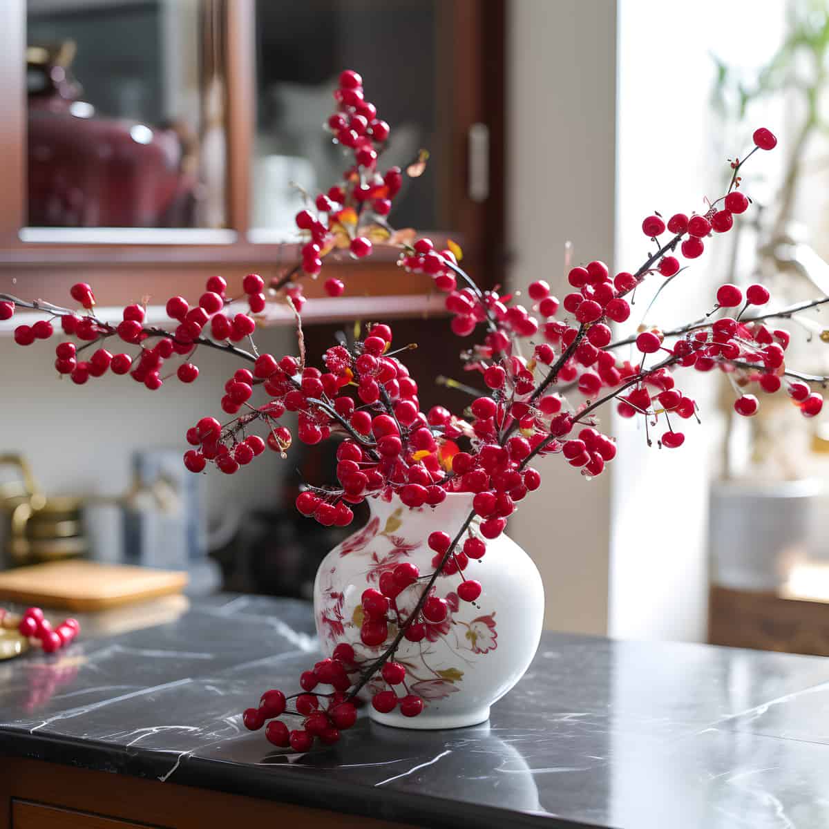 Nanjing Cherries on a kitchen counter