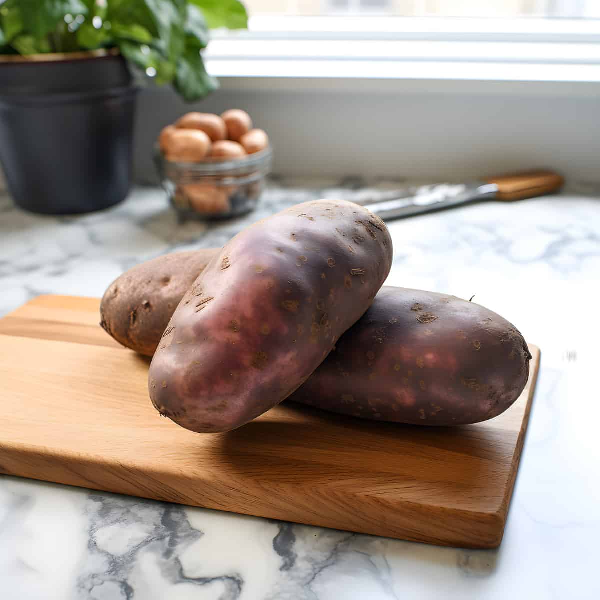 Negra Andina Potatoes on a kitchen counter