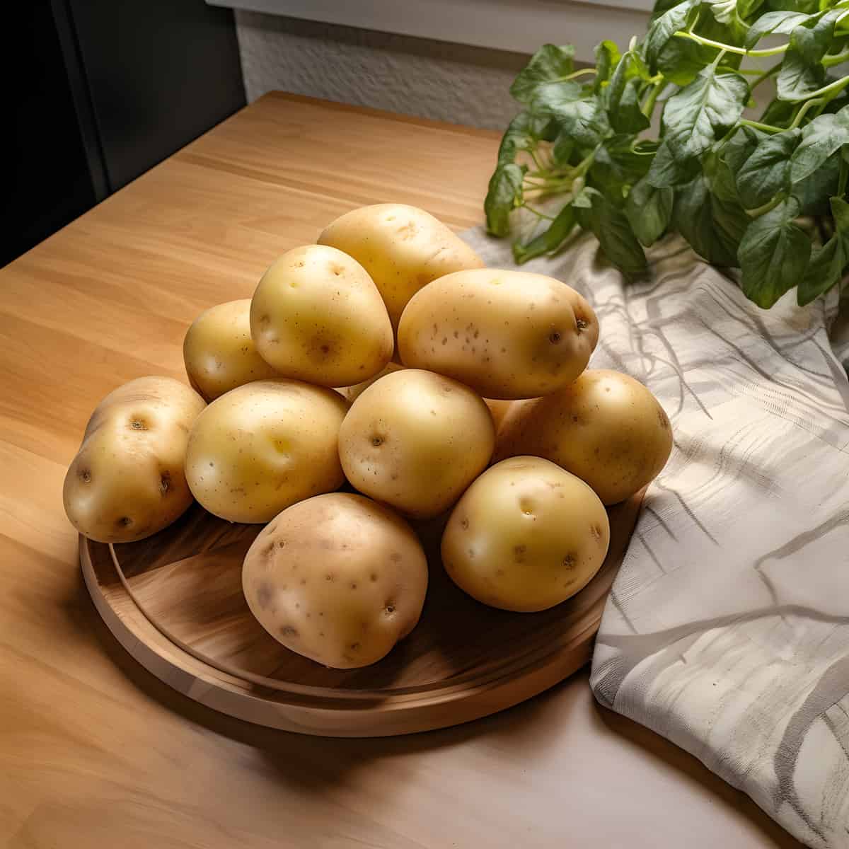 Opperdoezer Ronde Potatoes on a kitchen counter