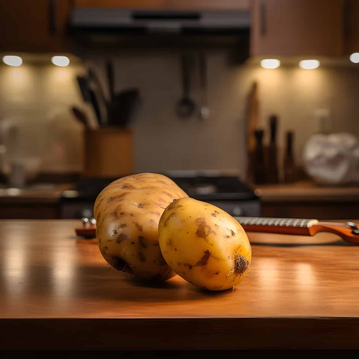 Orechestra Potatoes on a kitchen counter