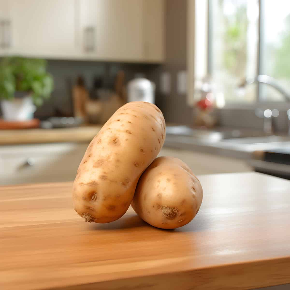 Ozette Potatoes on a kitchen counter