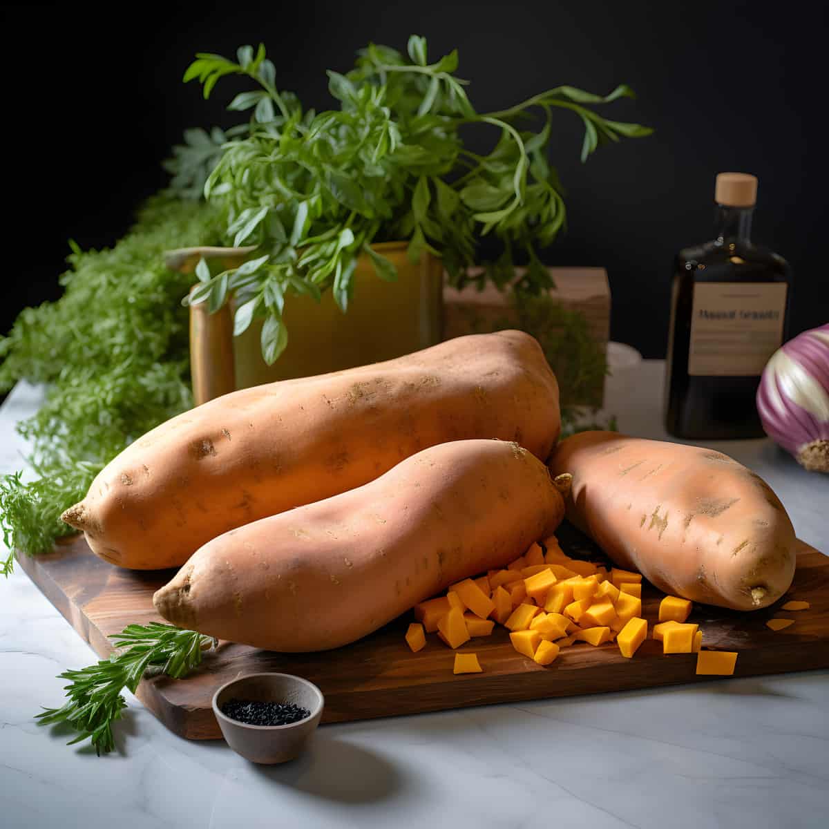 Picadita Sweet Potatoes on a kitchen counter