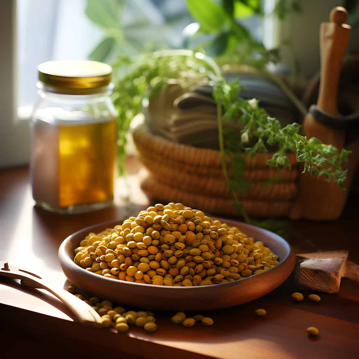 Pigeon Peas on a kitchen counter