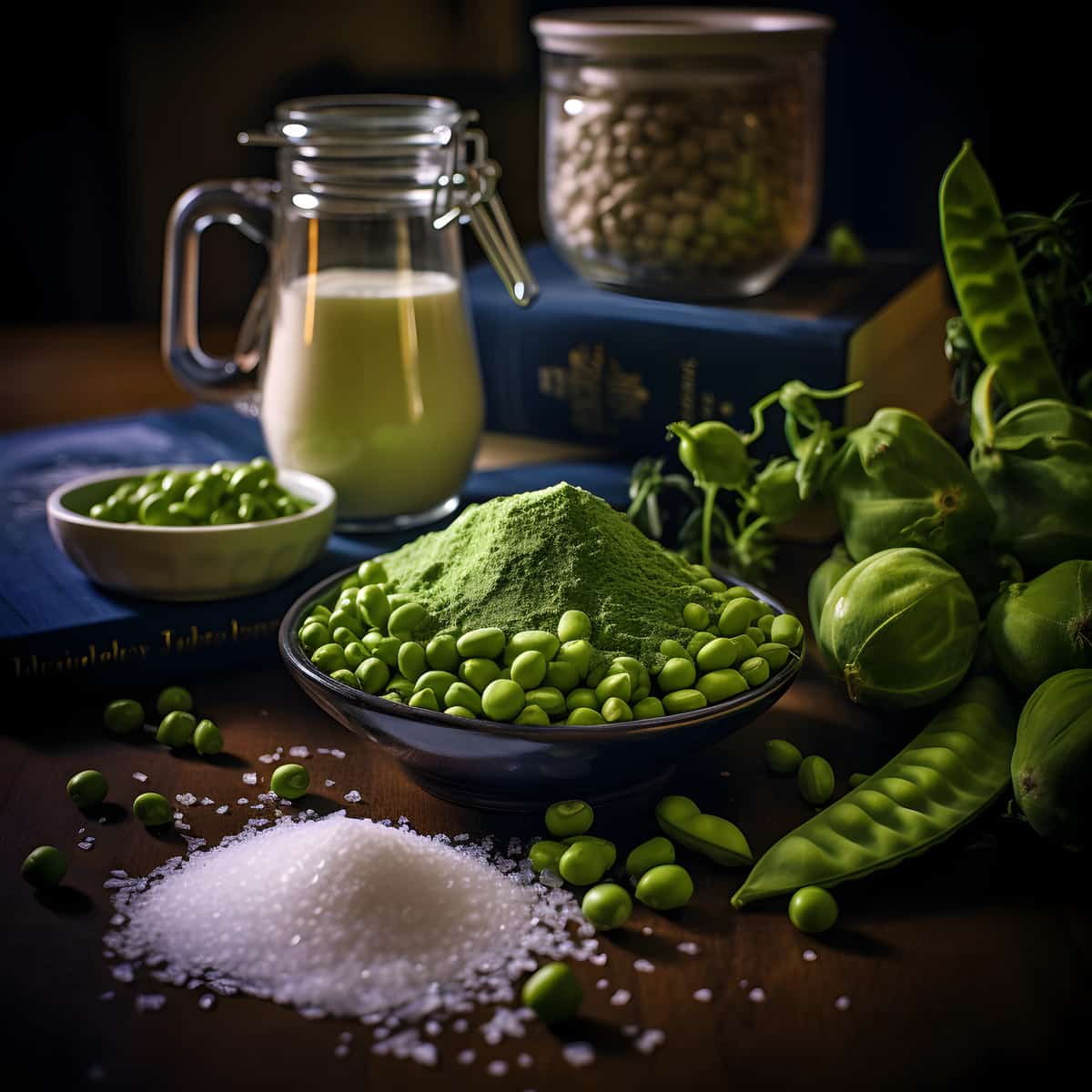 Protein Peas on a kitchen counter