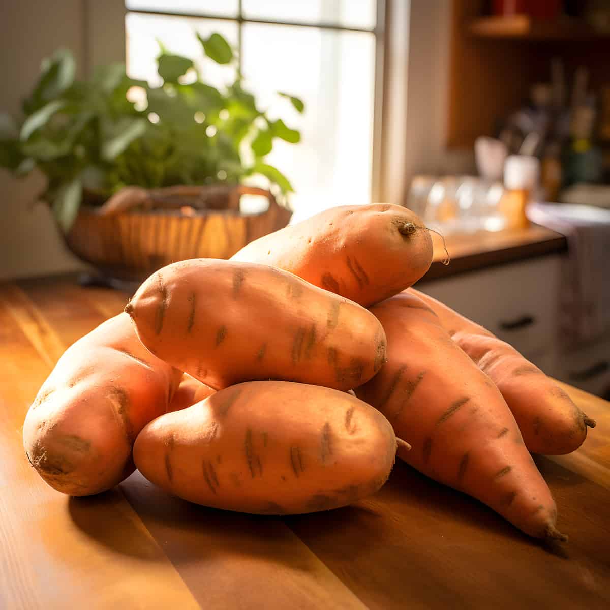 Queen Mary Or L Sweet Potatoes on a kitchen counter