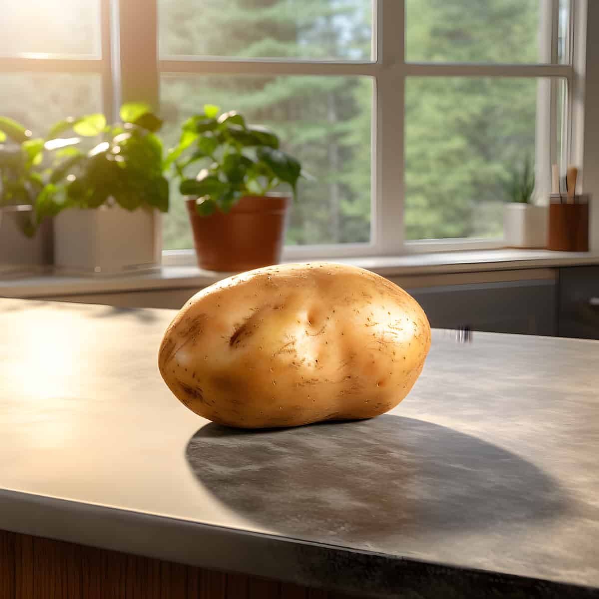 Ranger Russet Potatoes on a kitchen counter