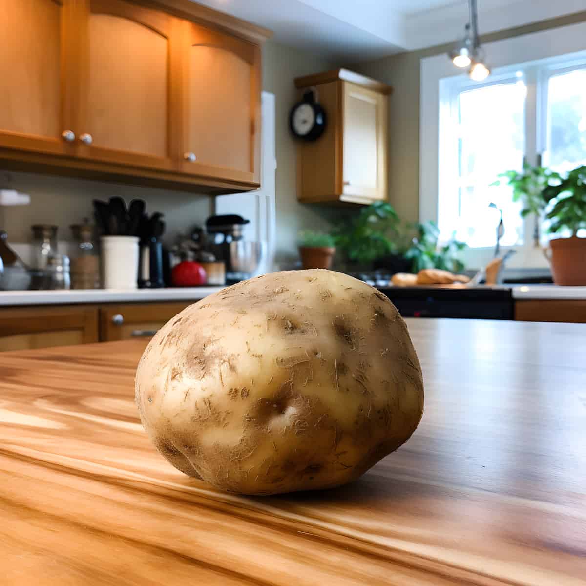 Ratte Potatoes on a kitchen counter