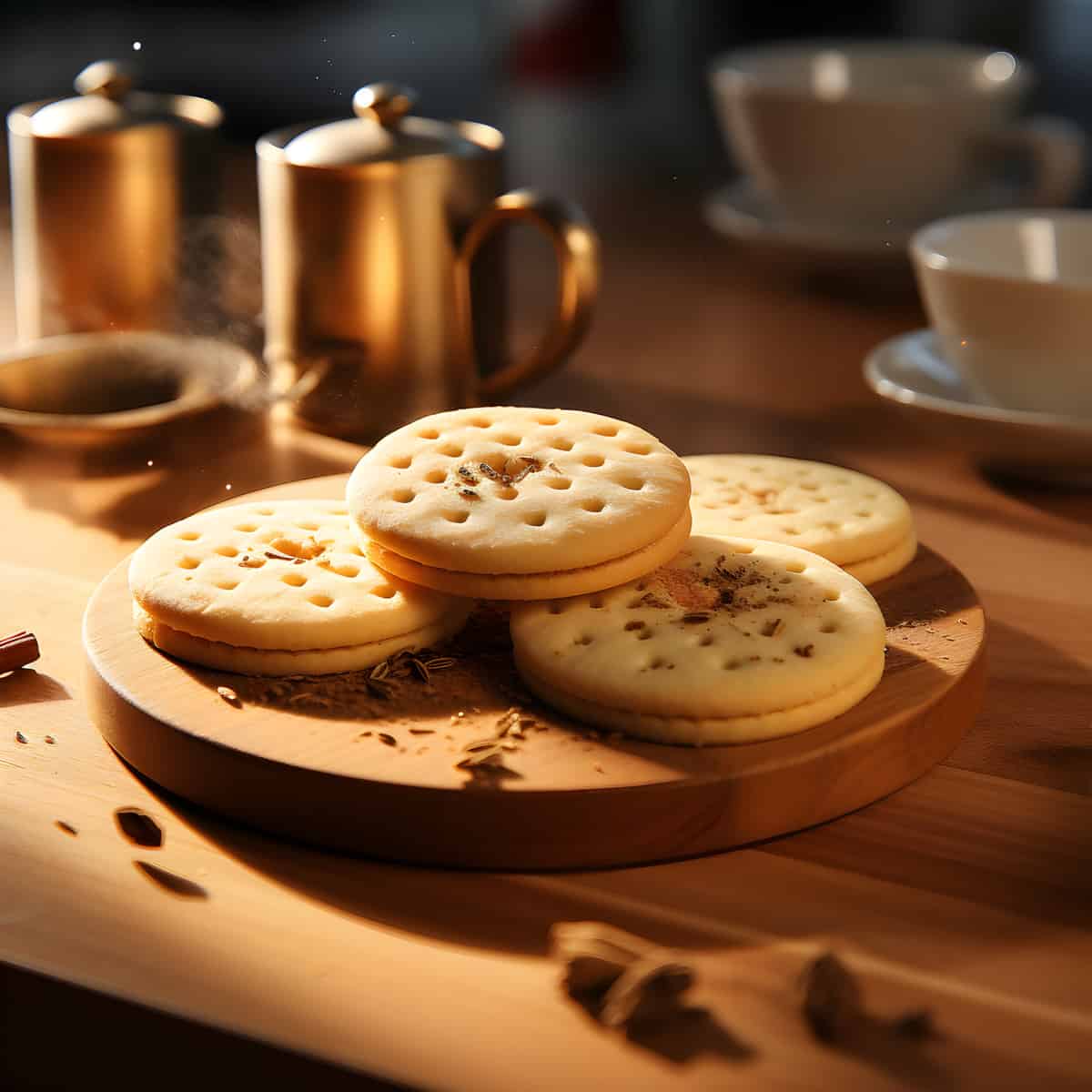Rich Tea Biscuits on a kitchen counter