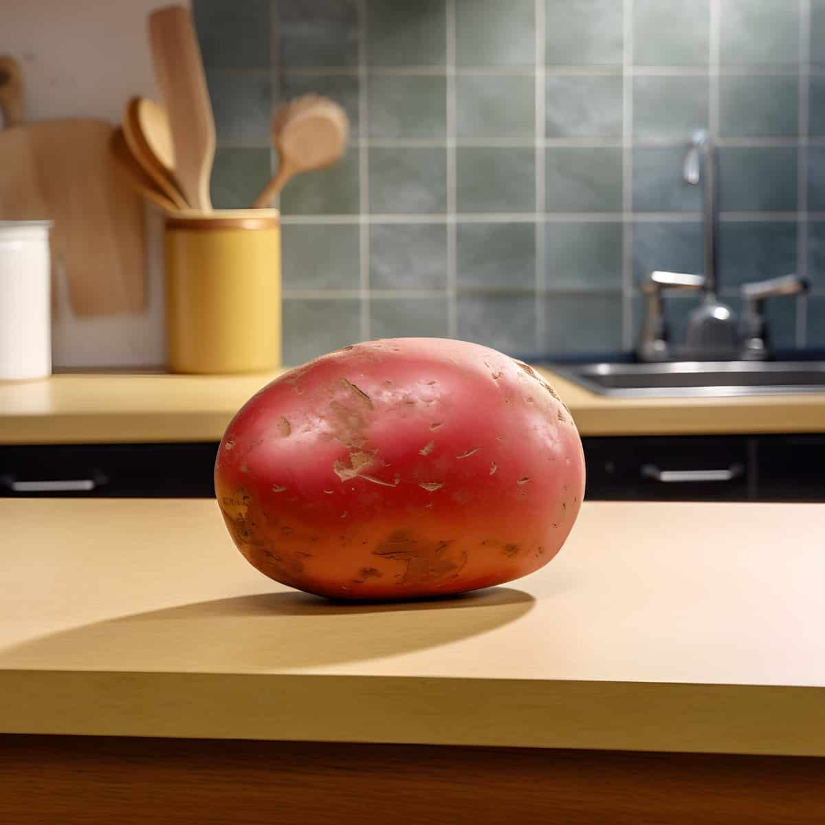 Rooster Potatoes on a kitchen counter