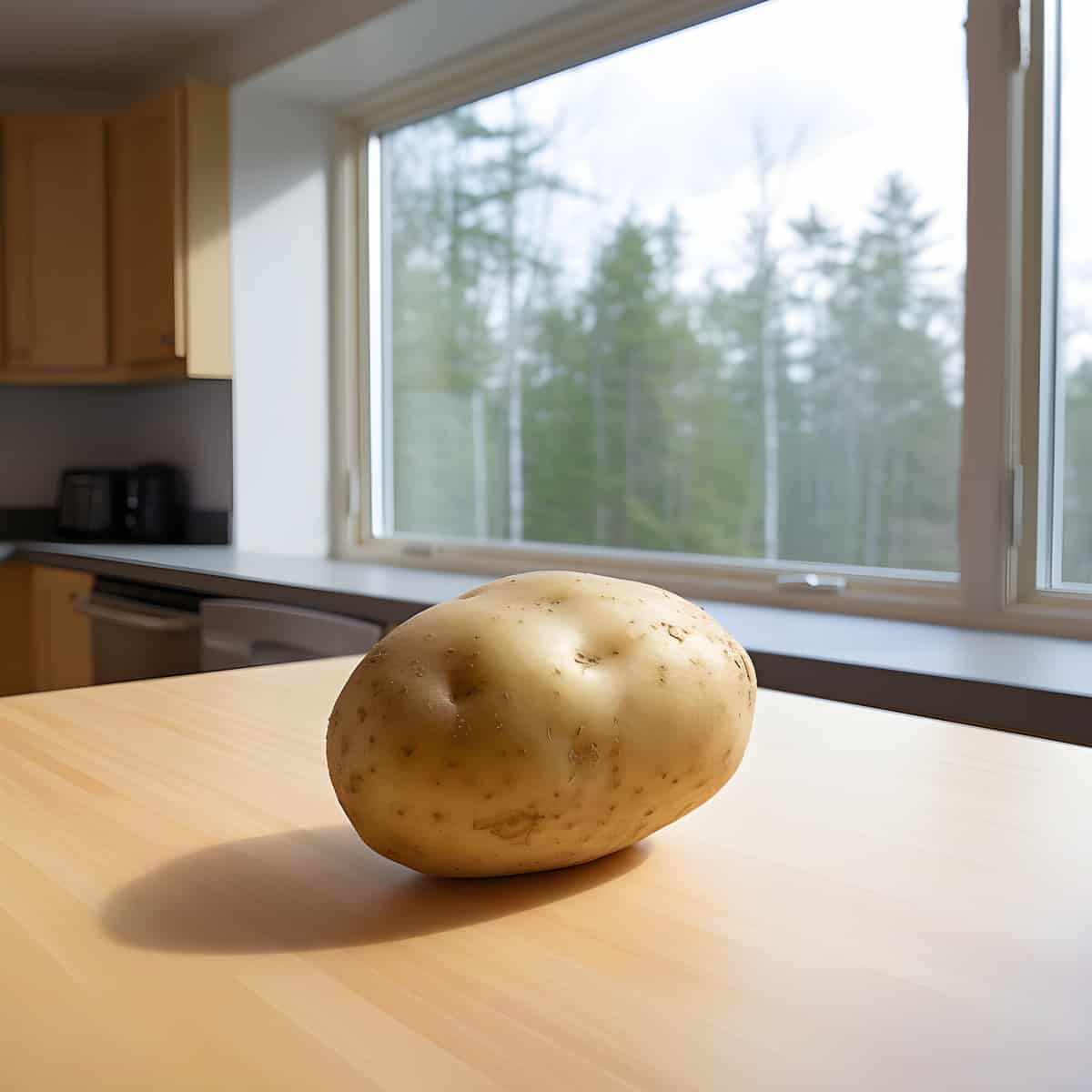 Rua Potatoes on a kitchen counter