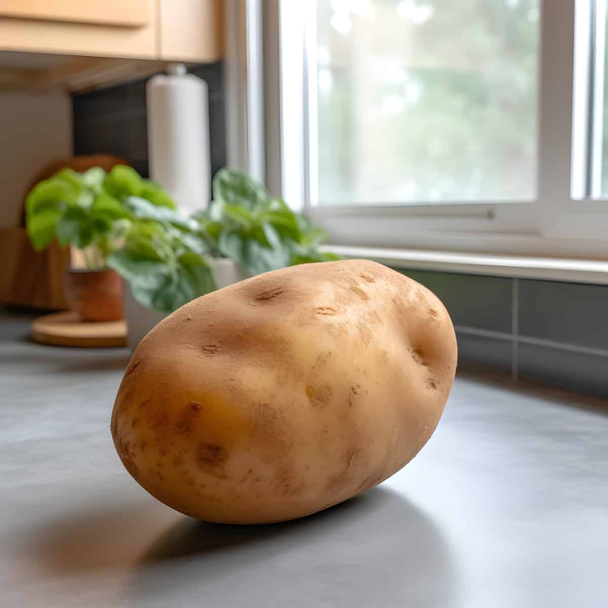 Russet Norkotah Potatoes on a kitchen counter