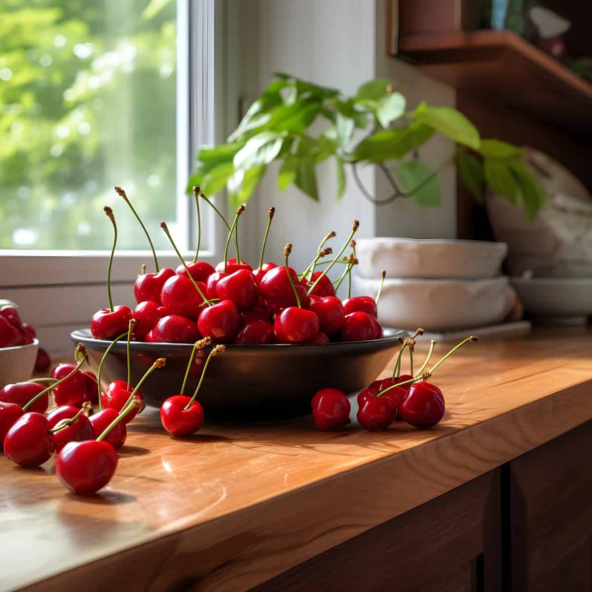 Sargents Cherries on a kitchen counter