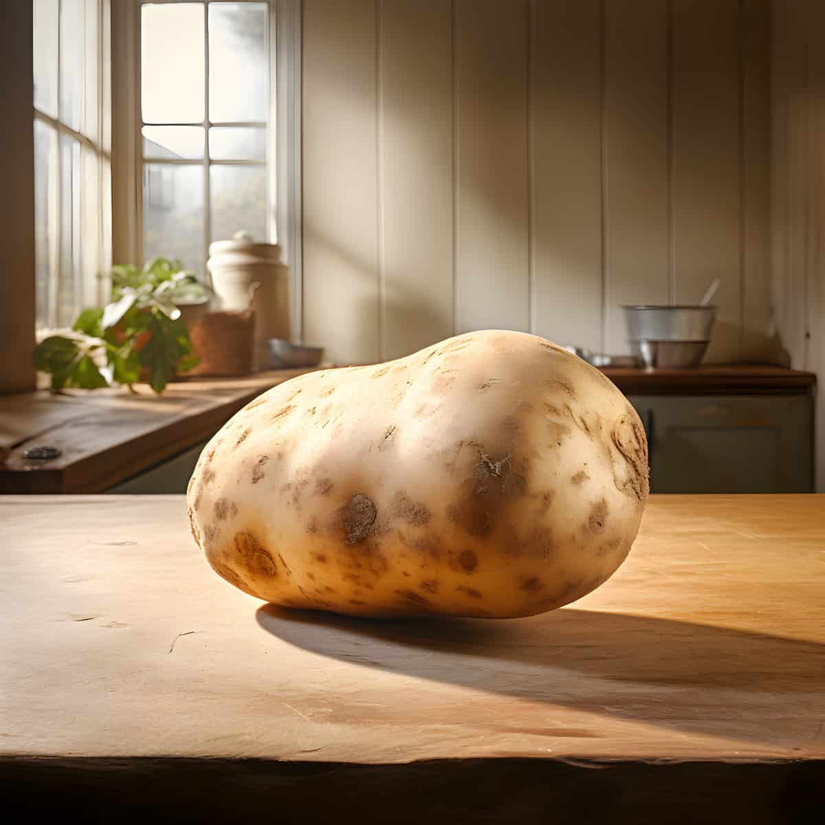 Sechswochenkartoffel Potatoes on a kitchen counter