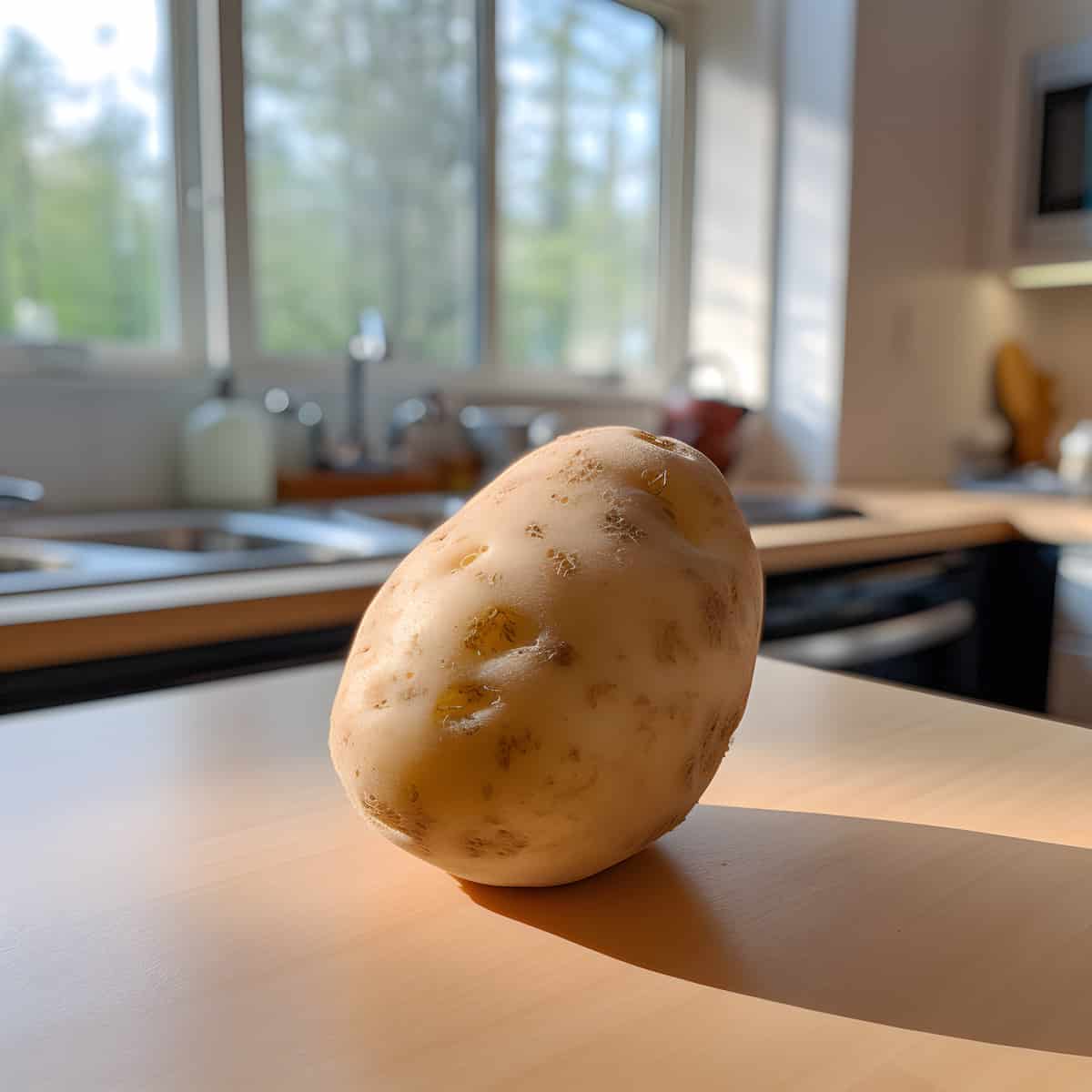 Sieglinde Potatoes on a kitchen counter