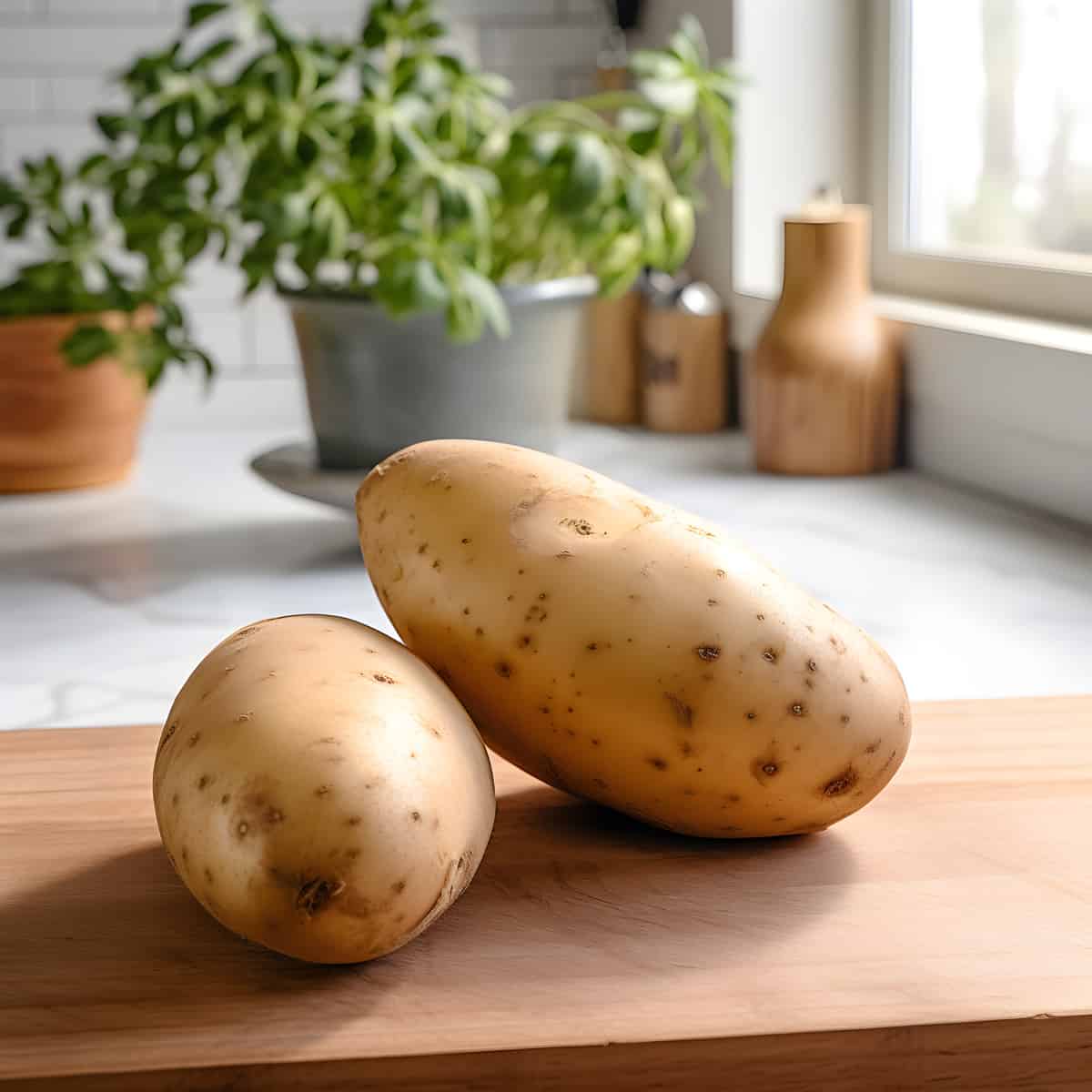 Silverton Russet Potatoes on a kitchen counter