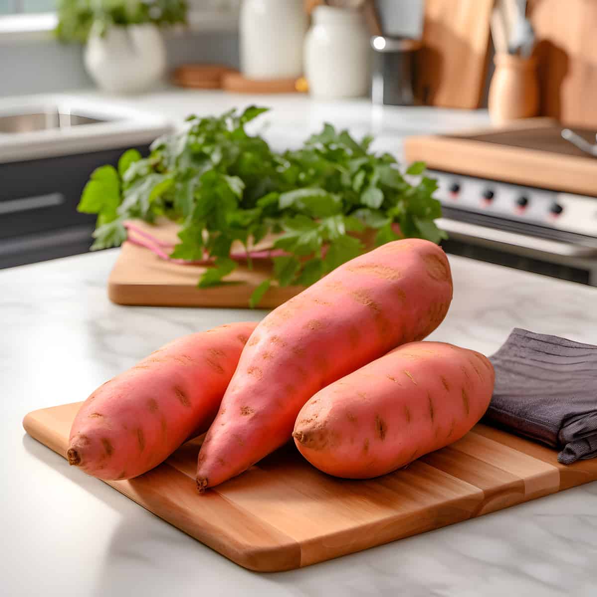 Southern Delite Sweet Potatoes on a kitchen counter