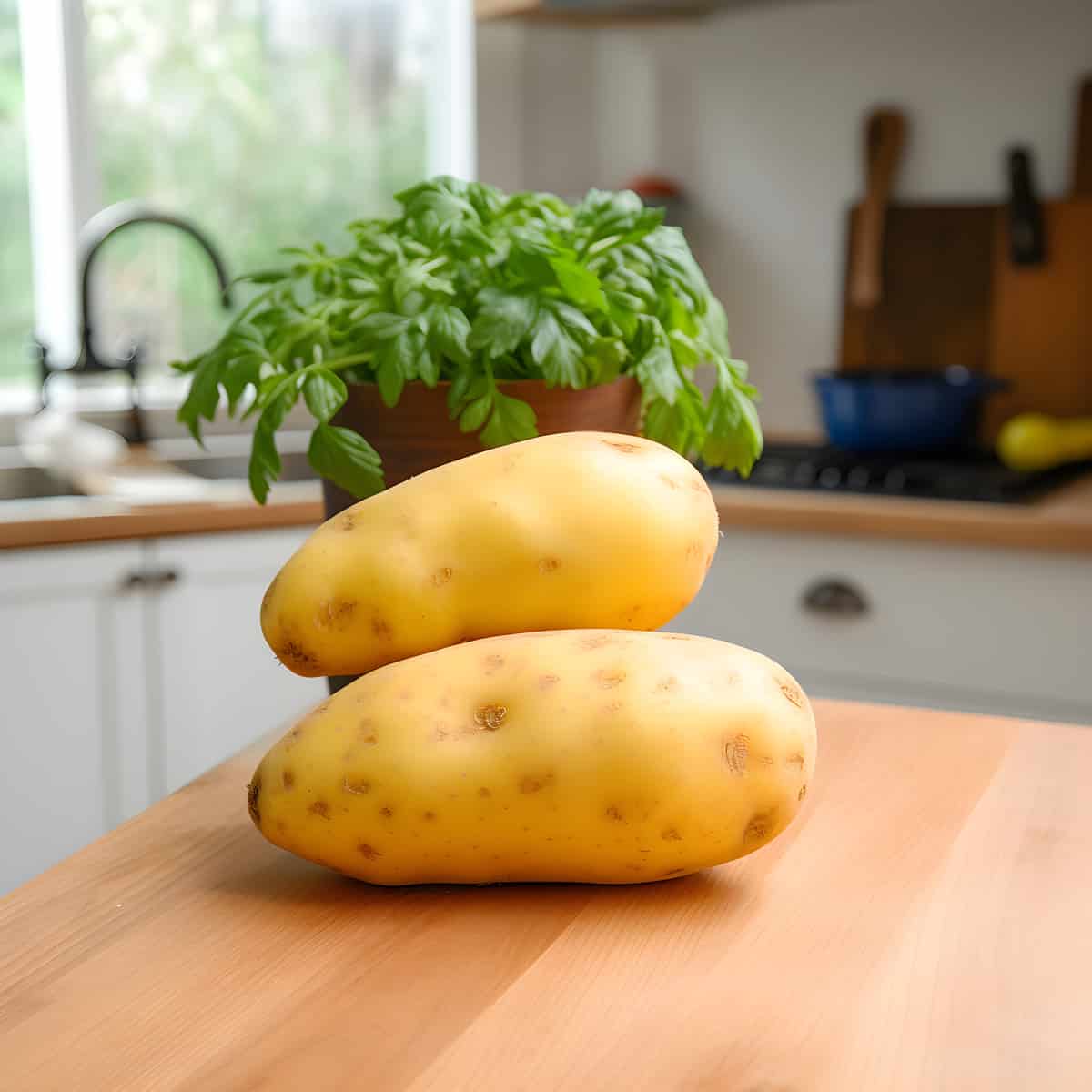 Spunta Potatoes on a kitchen counter