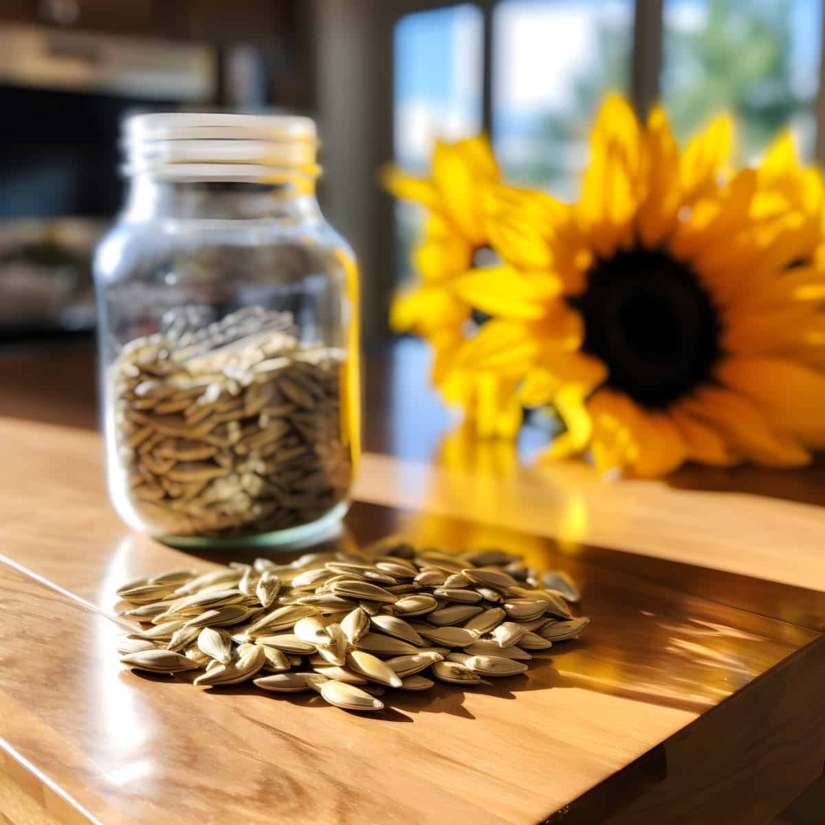 Sunflower Seed on a kitchen counter
