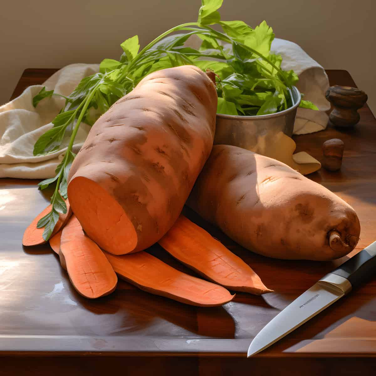 Tango Sweet Potatoes on a kitchen counter