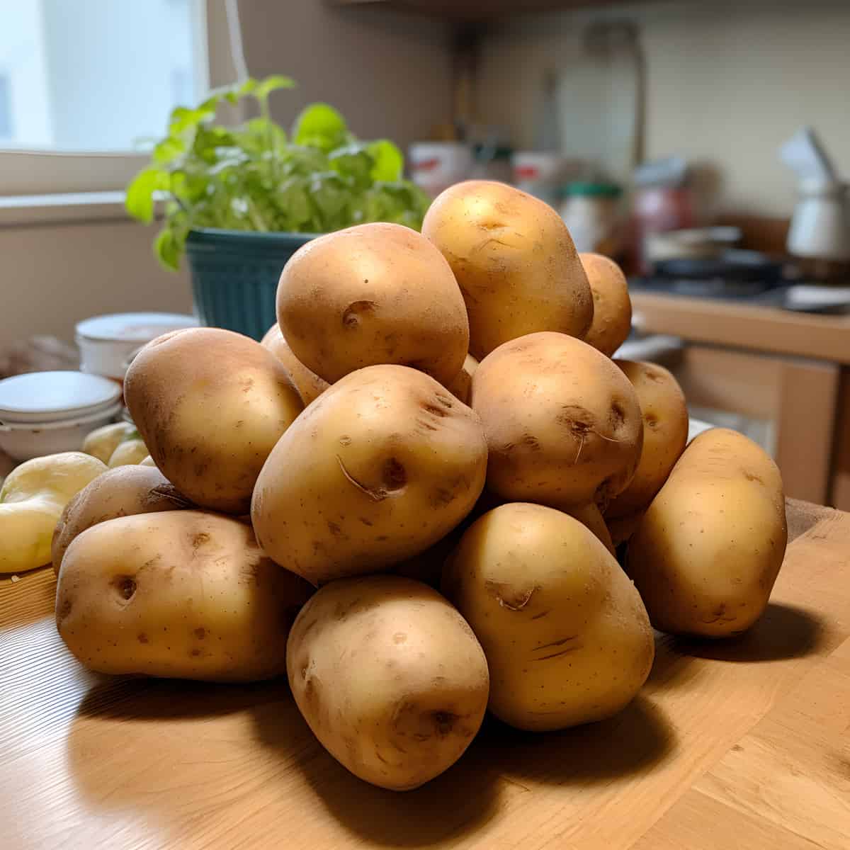 Toya Potatoes on a kitchen counter
