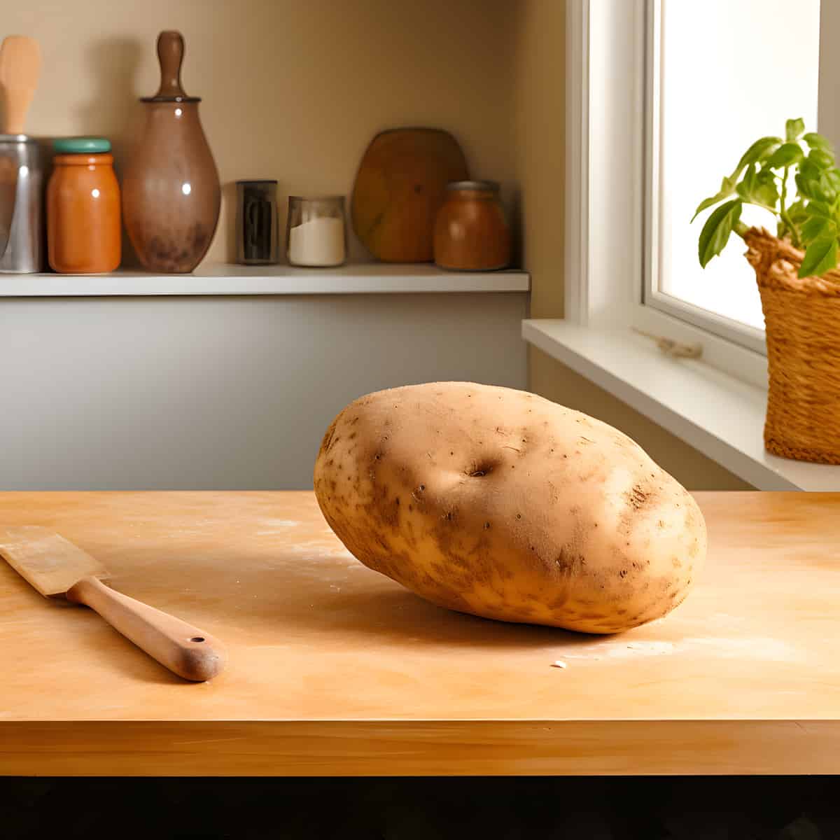 Umatilla Russet Potatoes on a kitchen counter