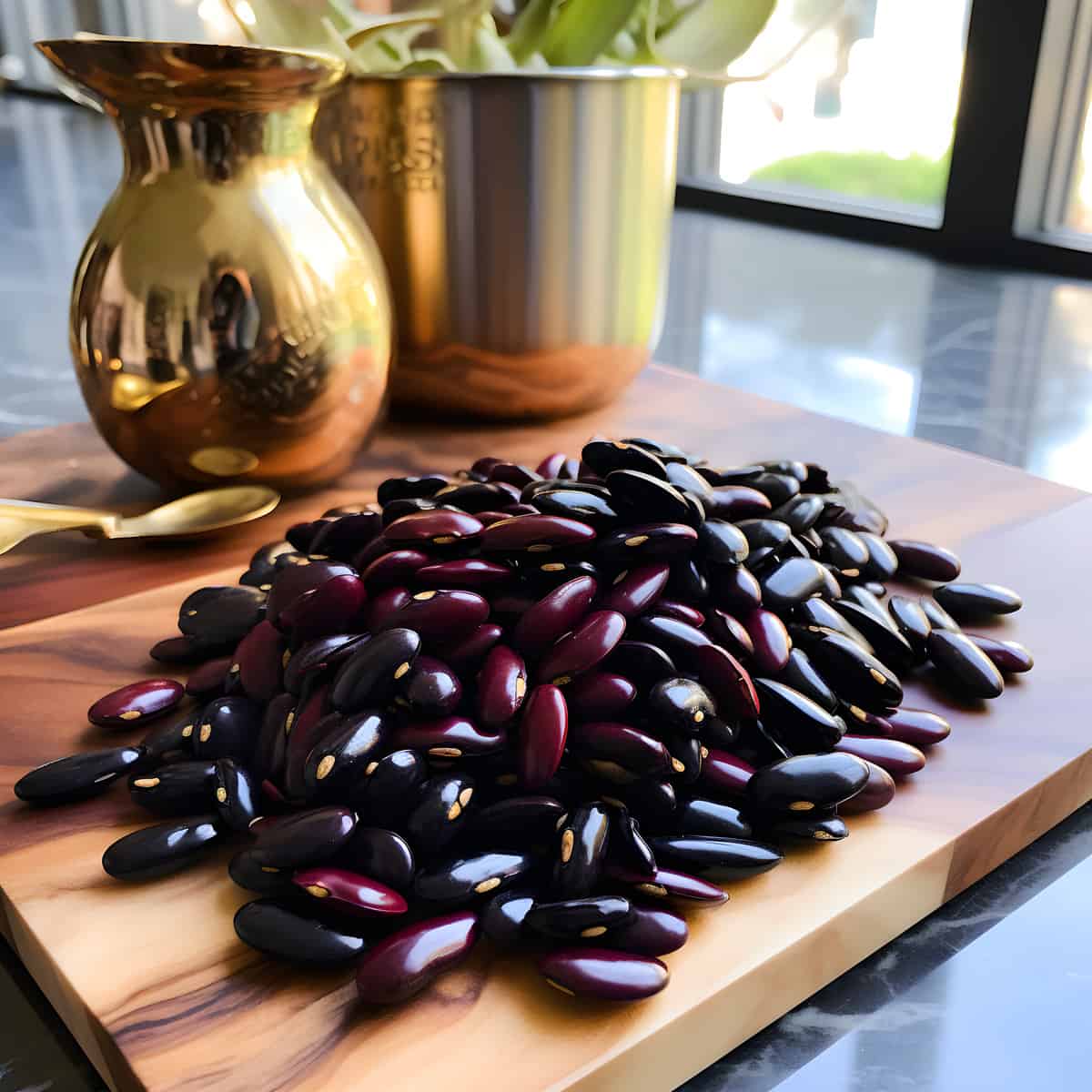 Velvet Beans on a kitchen counter