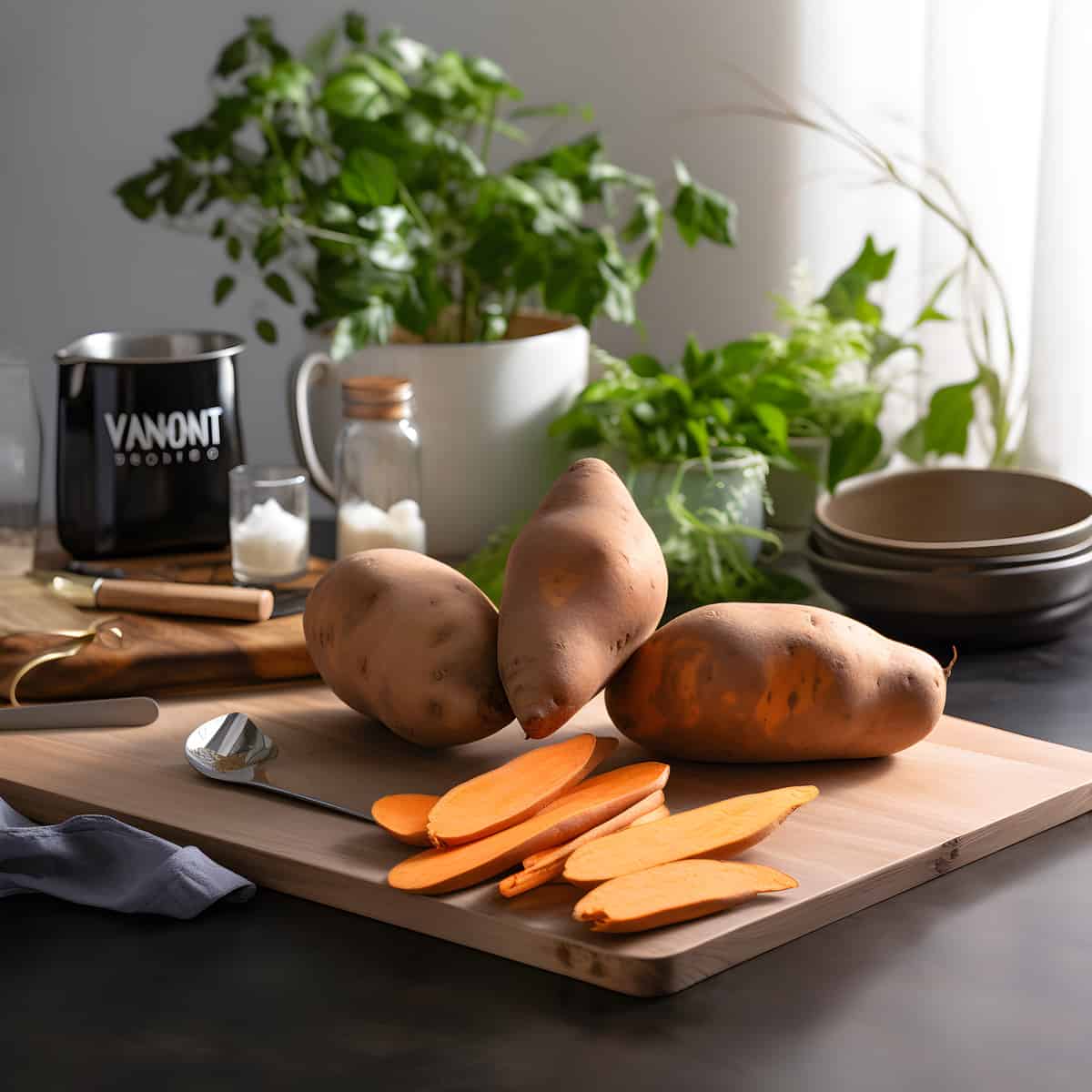 Waina Sweet Potatoes on a kitchen counter