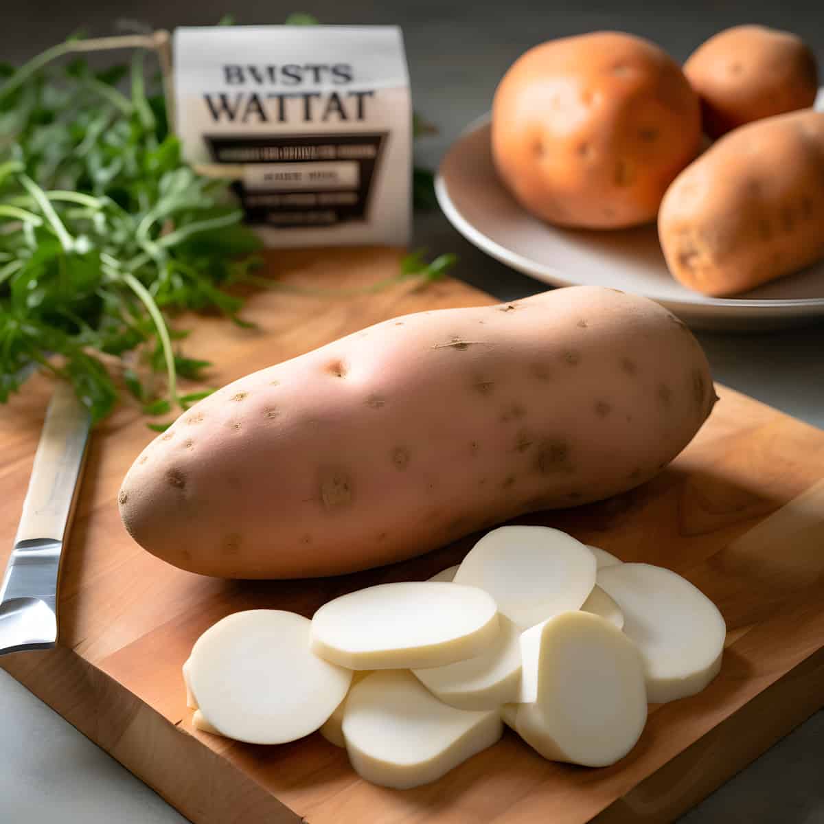 Whitestar Sweet Potatoes on a kitchen counter
