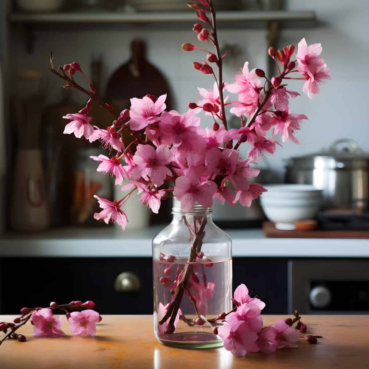 Wild Himalayan Cherries on a kitchen counter