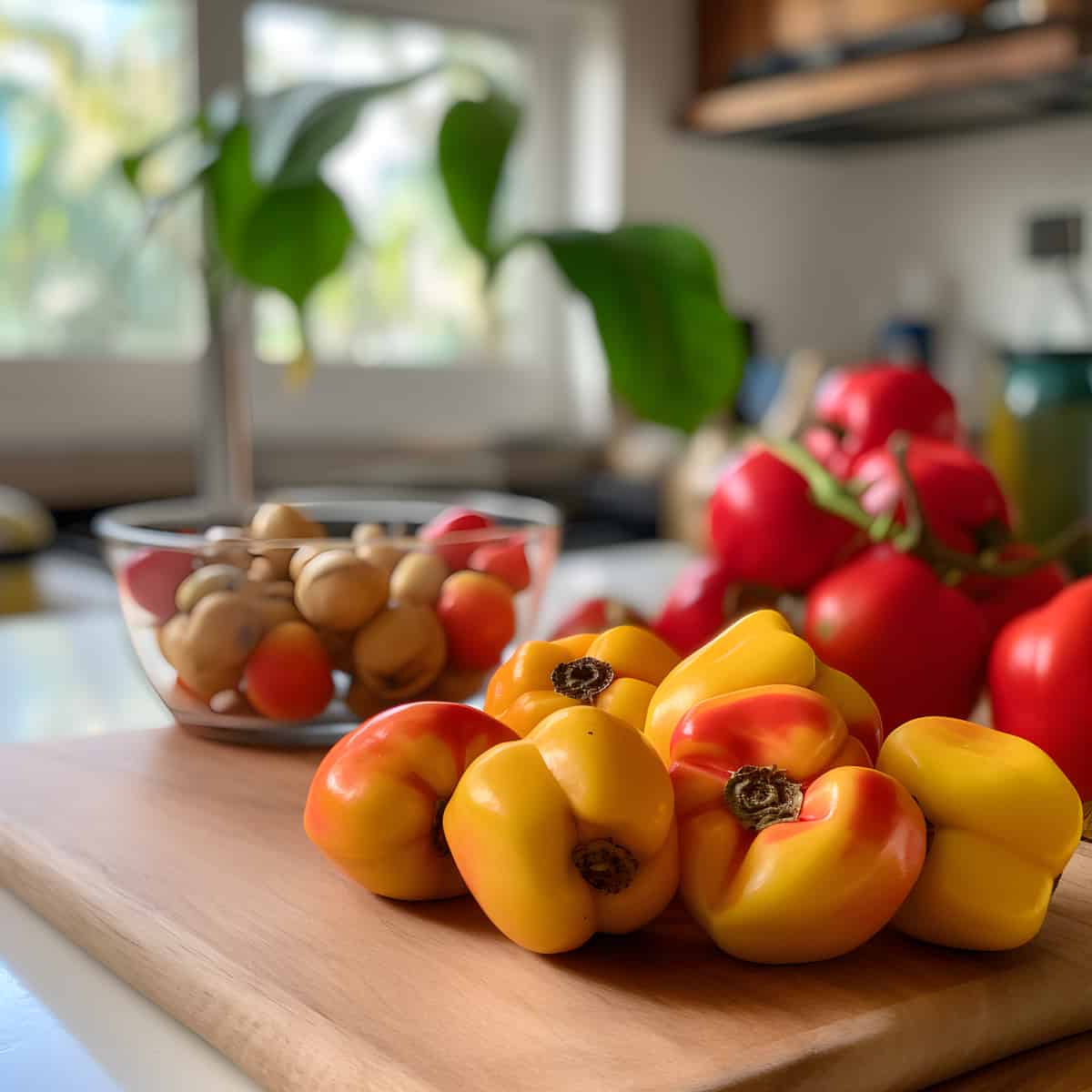 Ackee Fruit on a kitchen counter