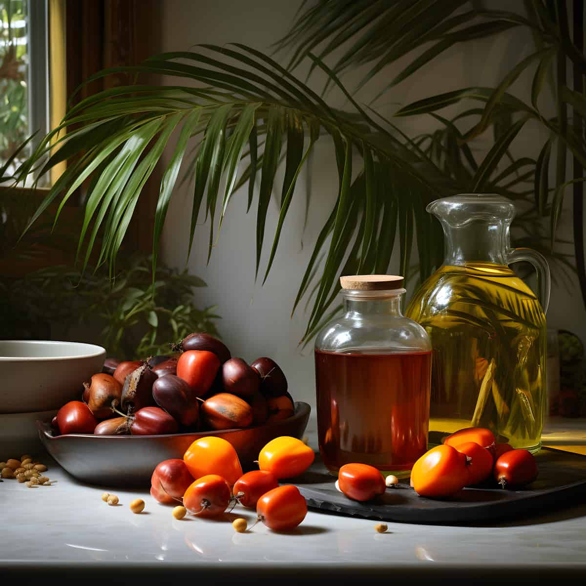American Oil Palm Fruit on a kitchen counter