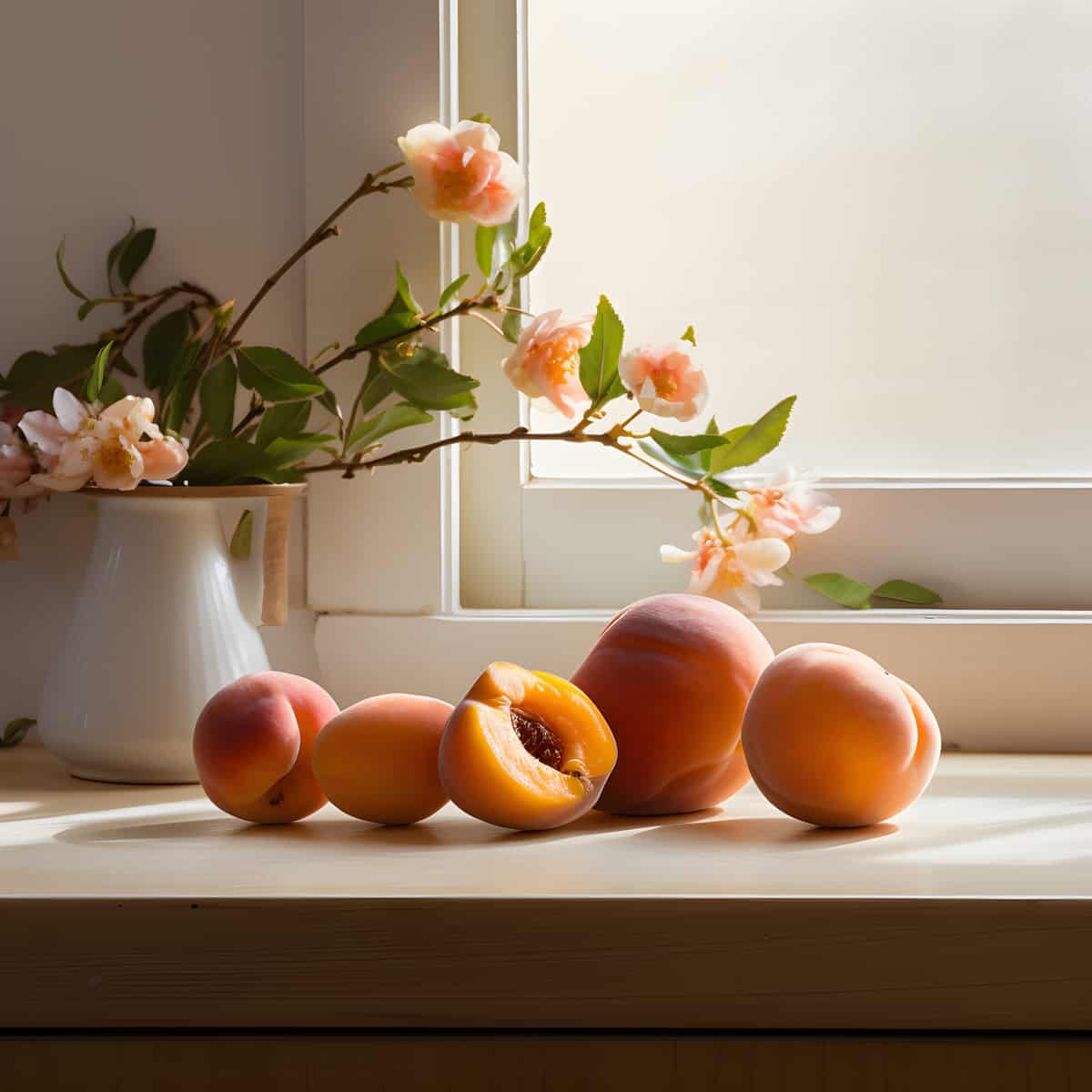 Apricot Plum on a kitchen counter