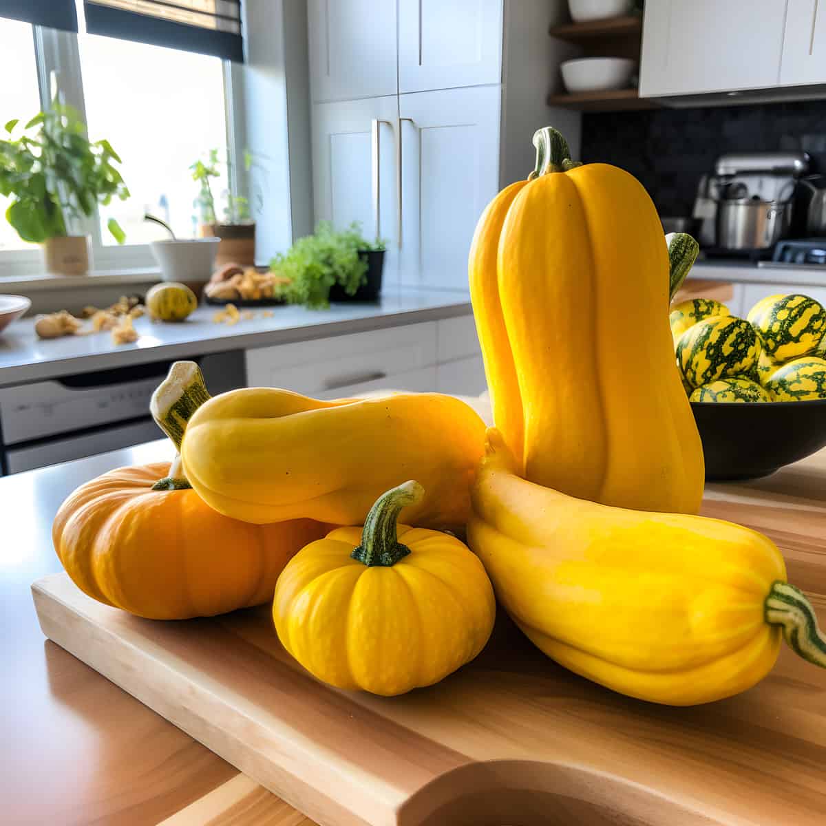 Aurantia Squash on a kitchen counter