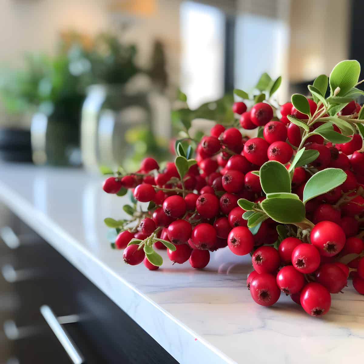 Bearberry on a kitchen counter